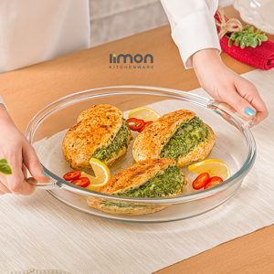 تابه گرد شیشه‌ای 3.4 لیتر
