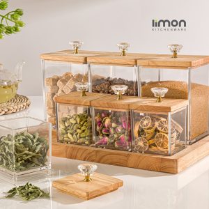 ست بانکه و ادویه کفه دار درب چوبی