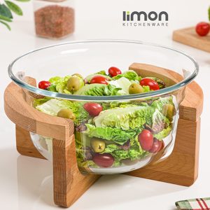 کاسه سرو پایه چوبی 3 لیتر